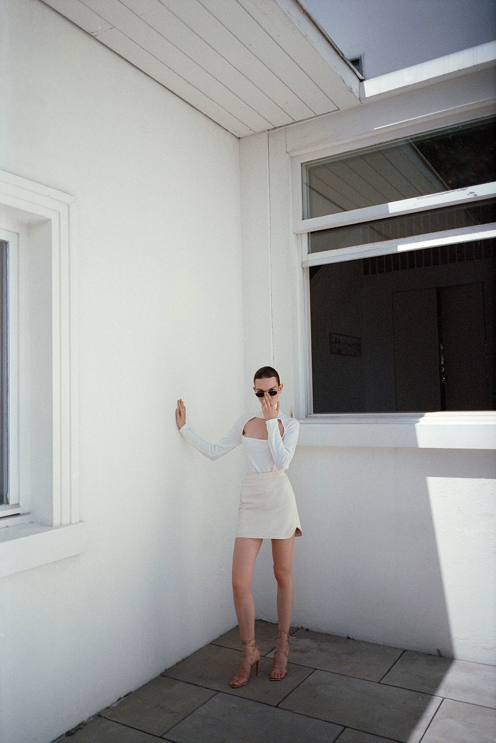 Wave Mini Leather Skirt