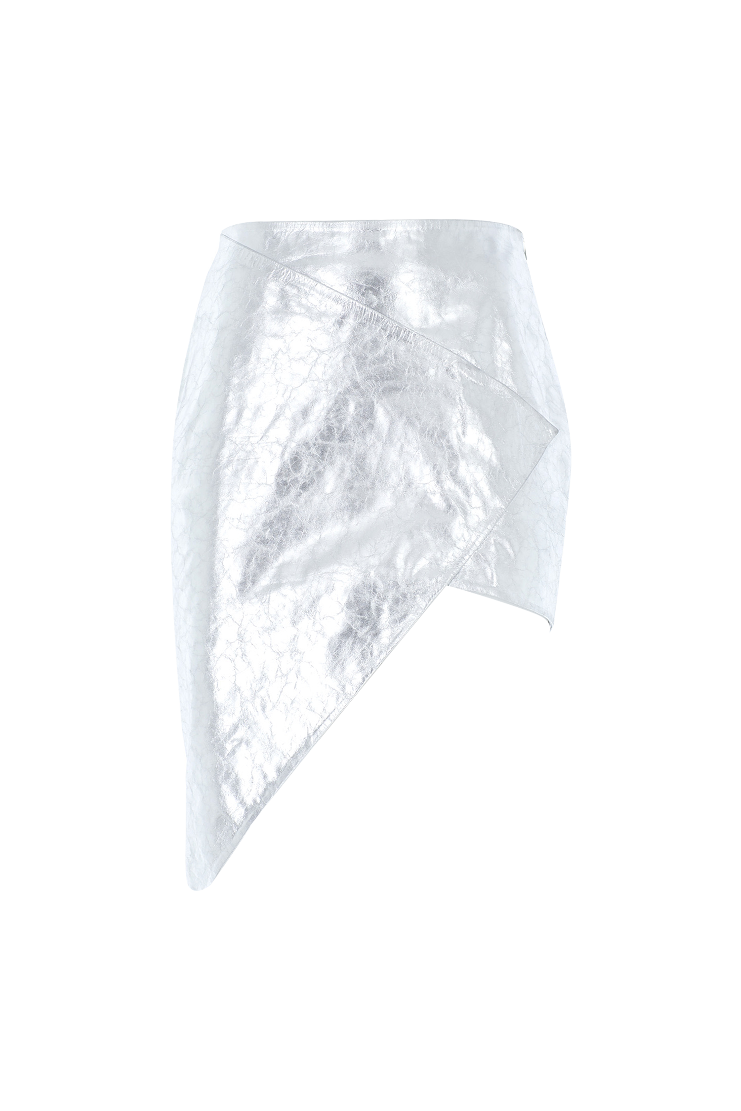 Asymmetric Mini
Leather Skirt