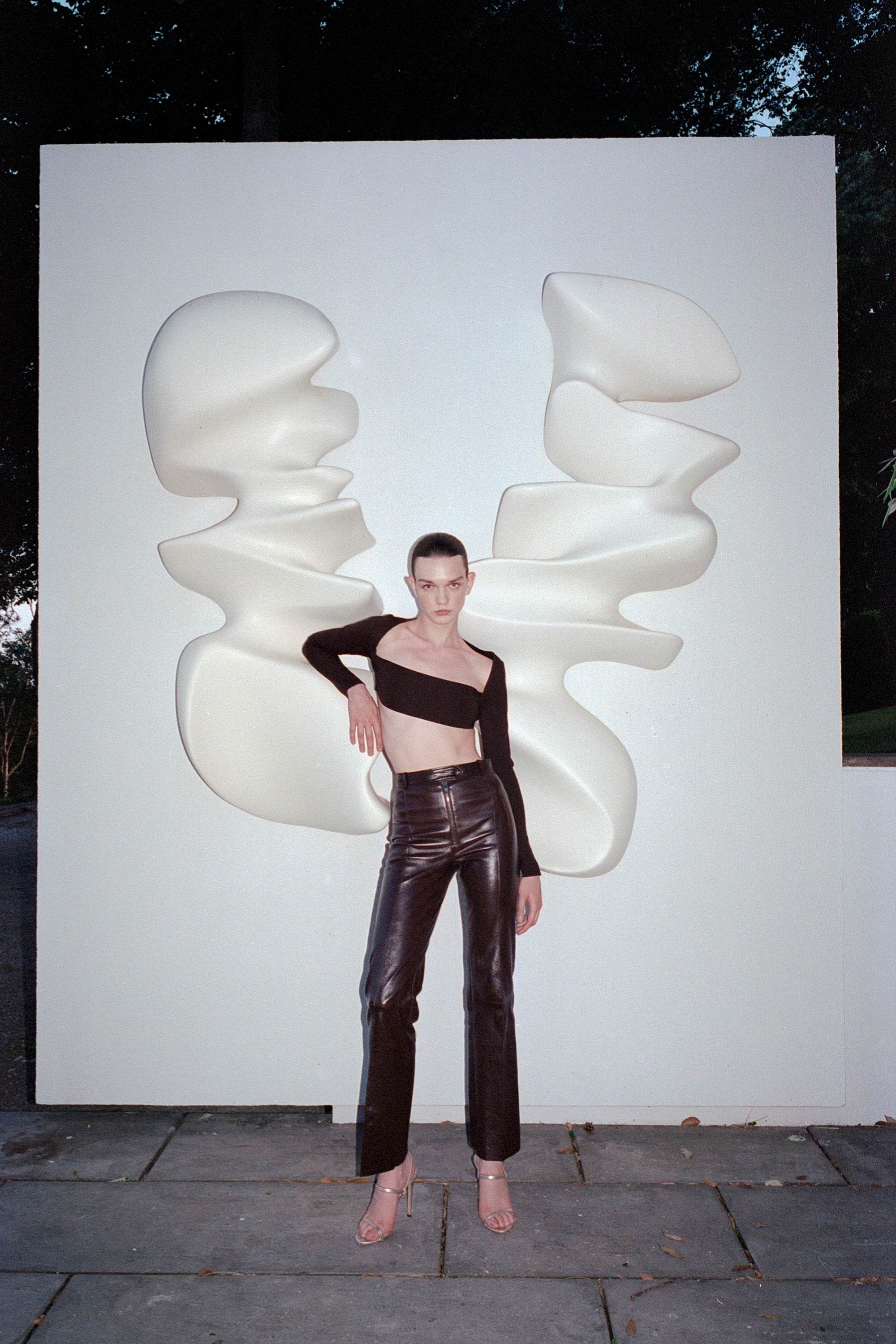 Cigarette Stretch Leather Pants