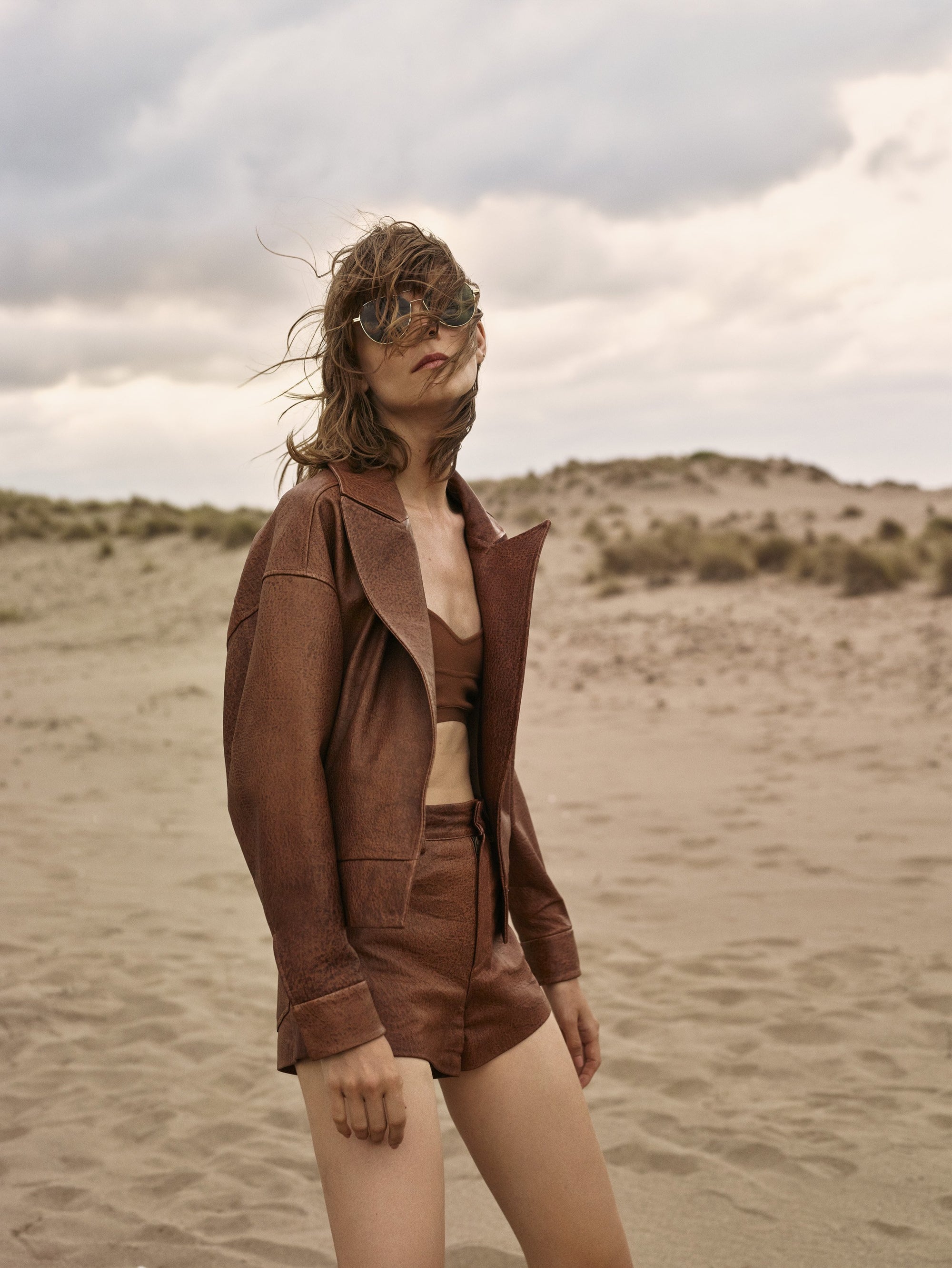 Short Leather Biker