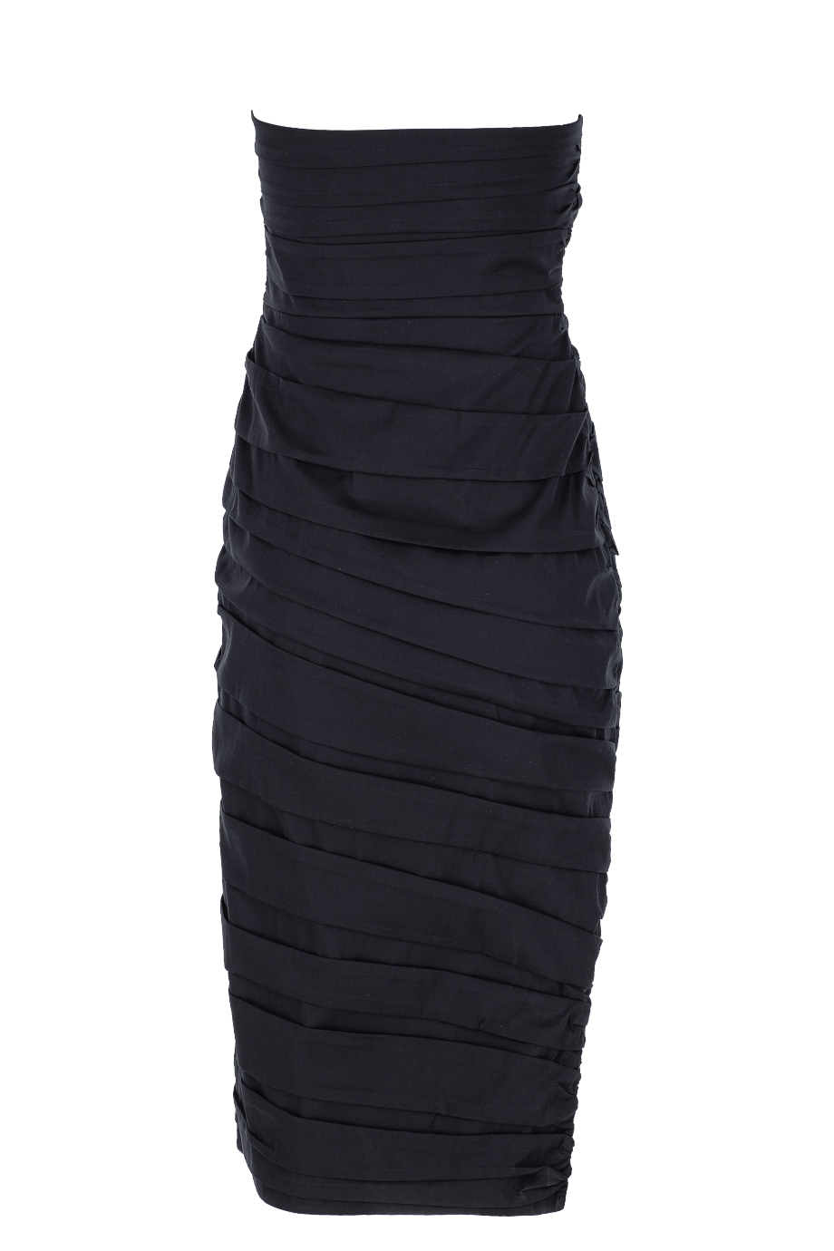 Strapless Ruched Midi Dress