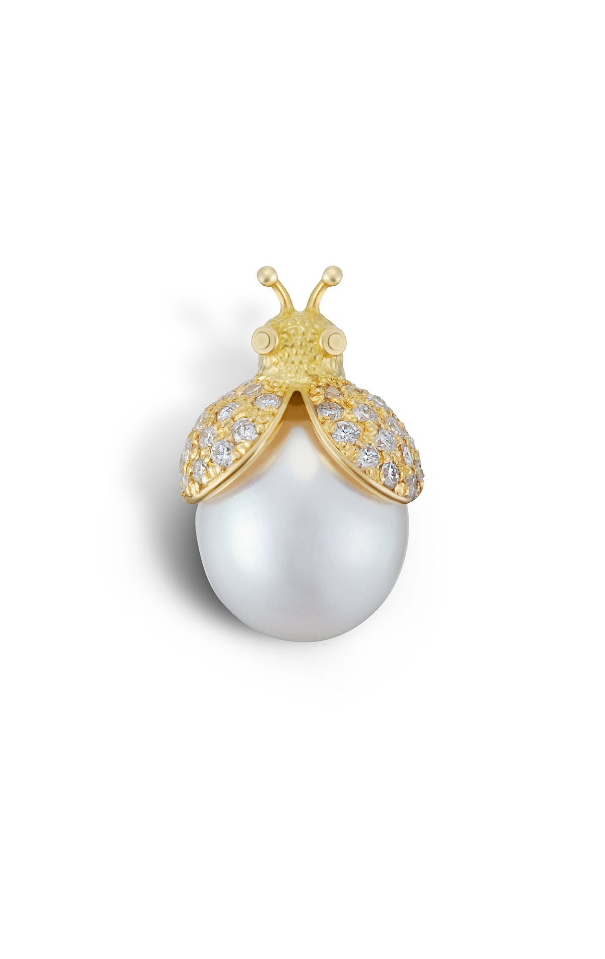 Ladybird Pearl Diamond Wings Earring