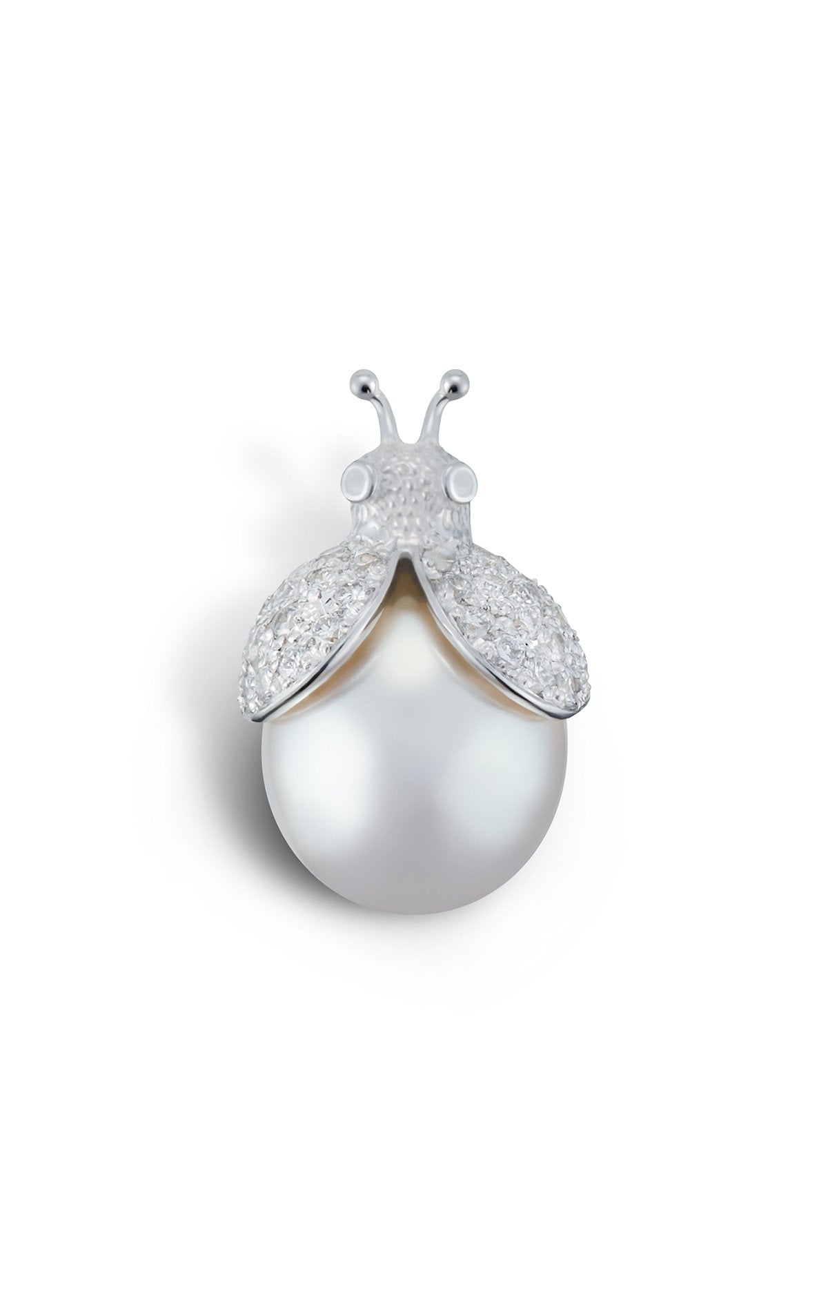 Ladybird Pearl Diamond Wings Earring