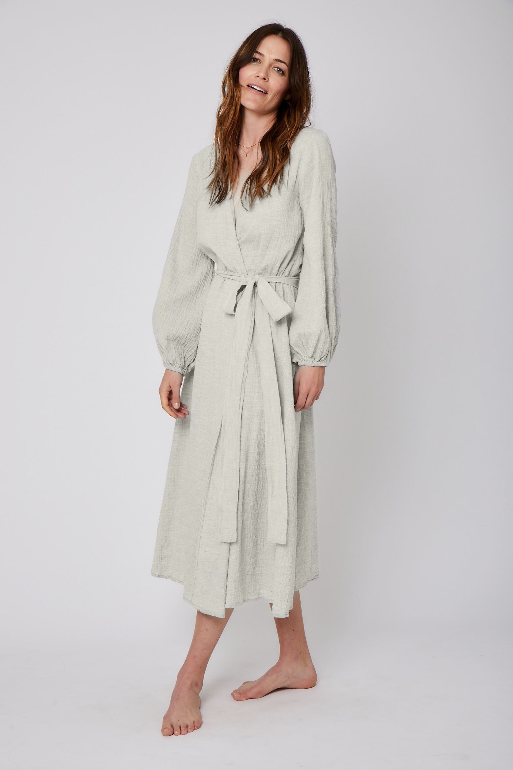 Organic Japanese Cotton Long Wrap Dress