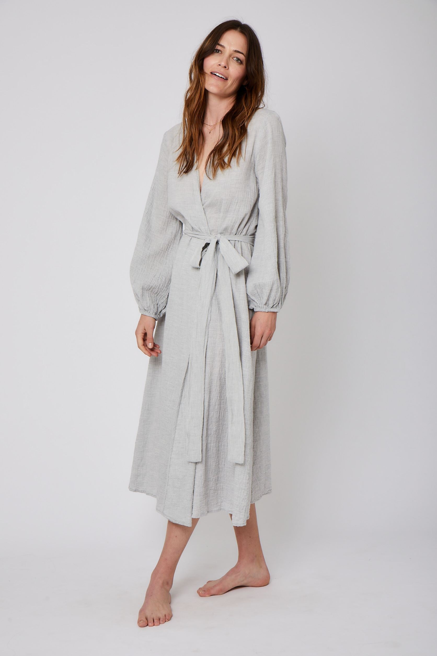 Organic Japanese Cotton Long Wrap Dress