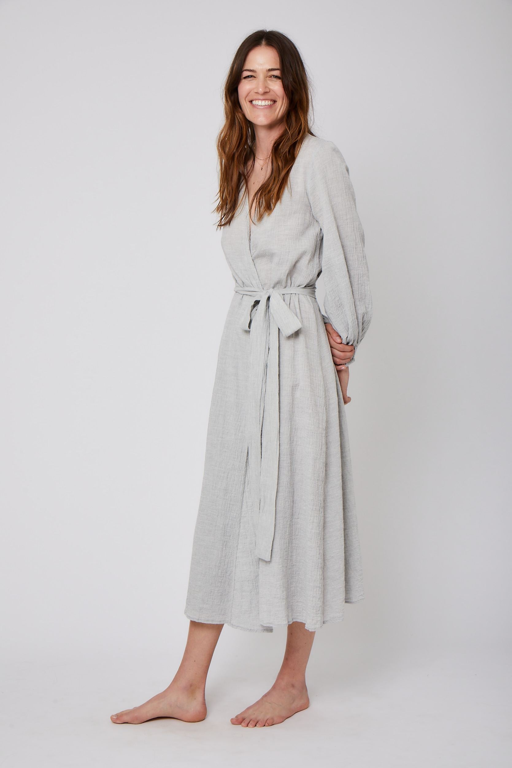 Organic Japanese Cotton Long Wrap Dress