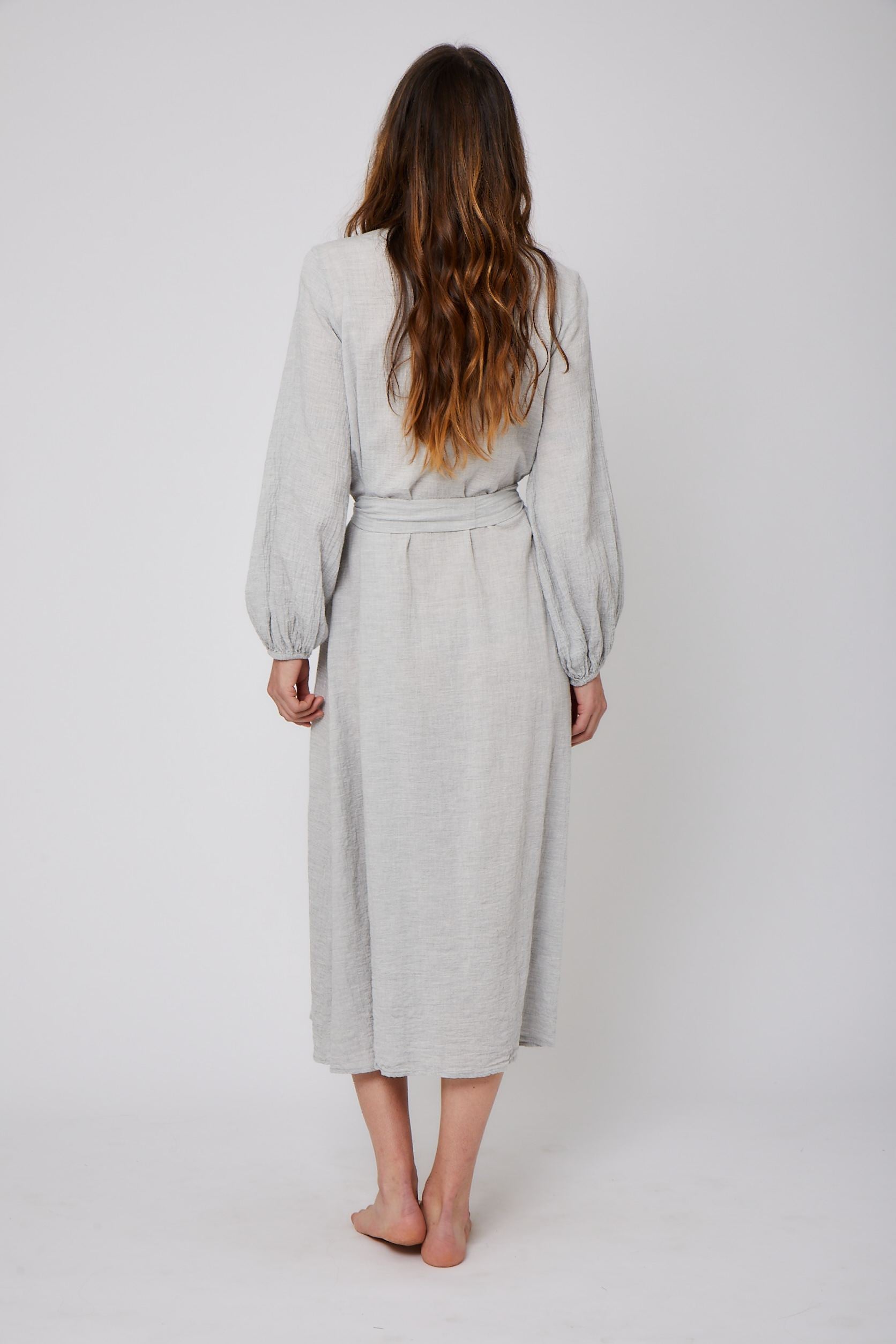 Organic Japanese Cotton Long Wrap Dress