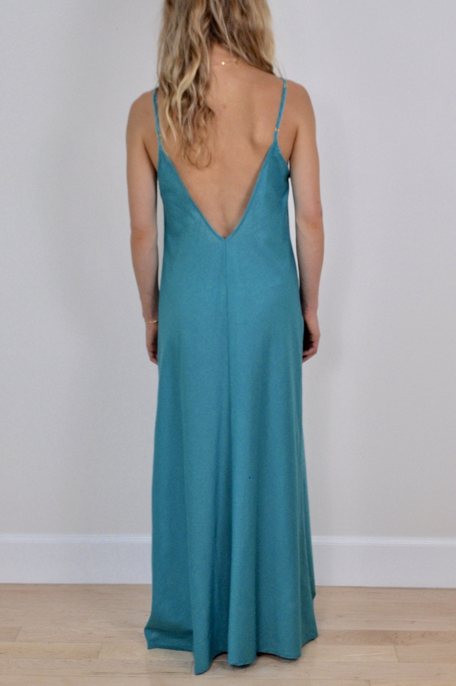 Solid Cotton V Back Nightgown
