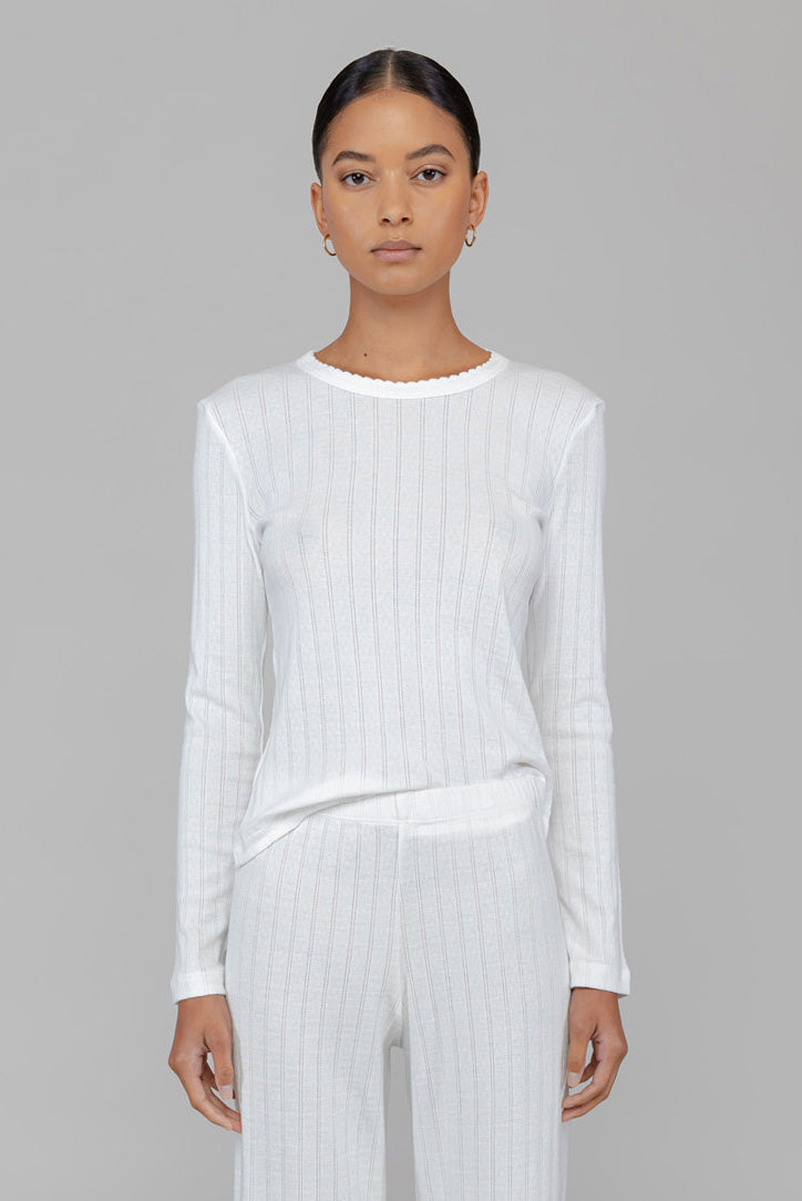 Pointelle Slim Fit Long Sleeve