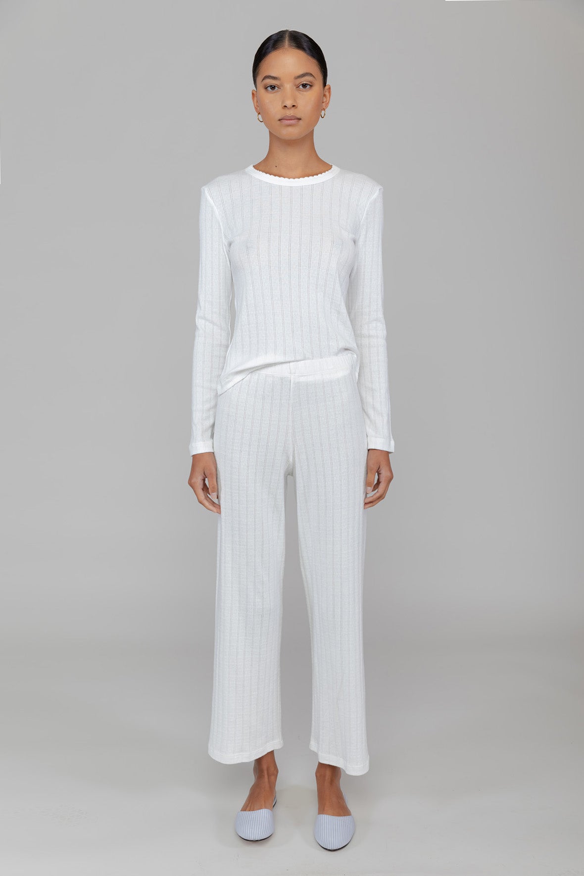 Pointelle Slim Fit Long Sleeve