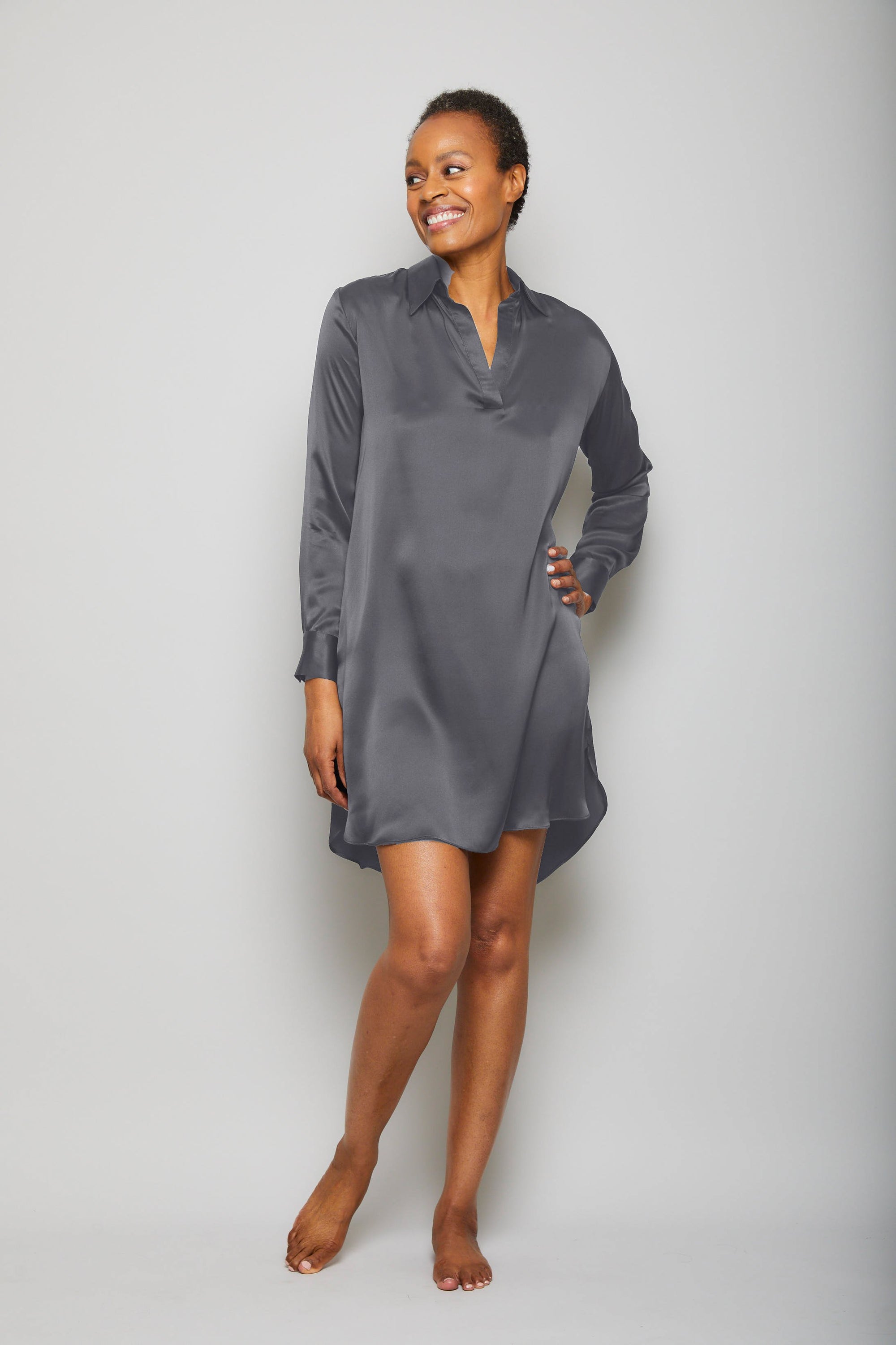 Silk Shirt Dress