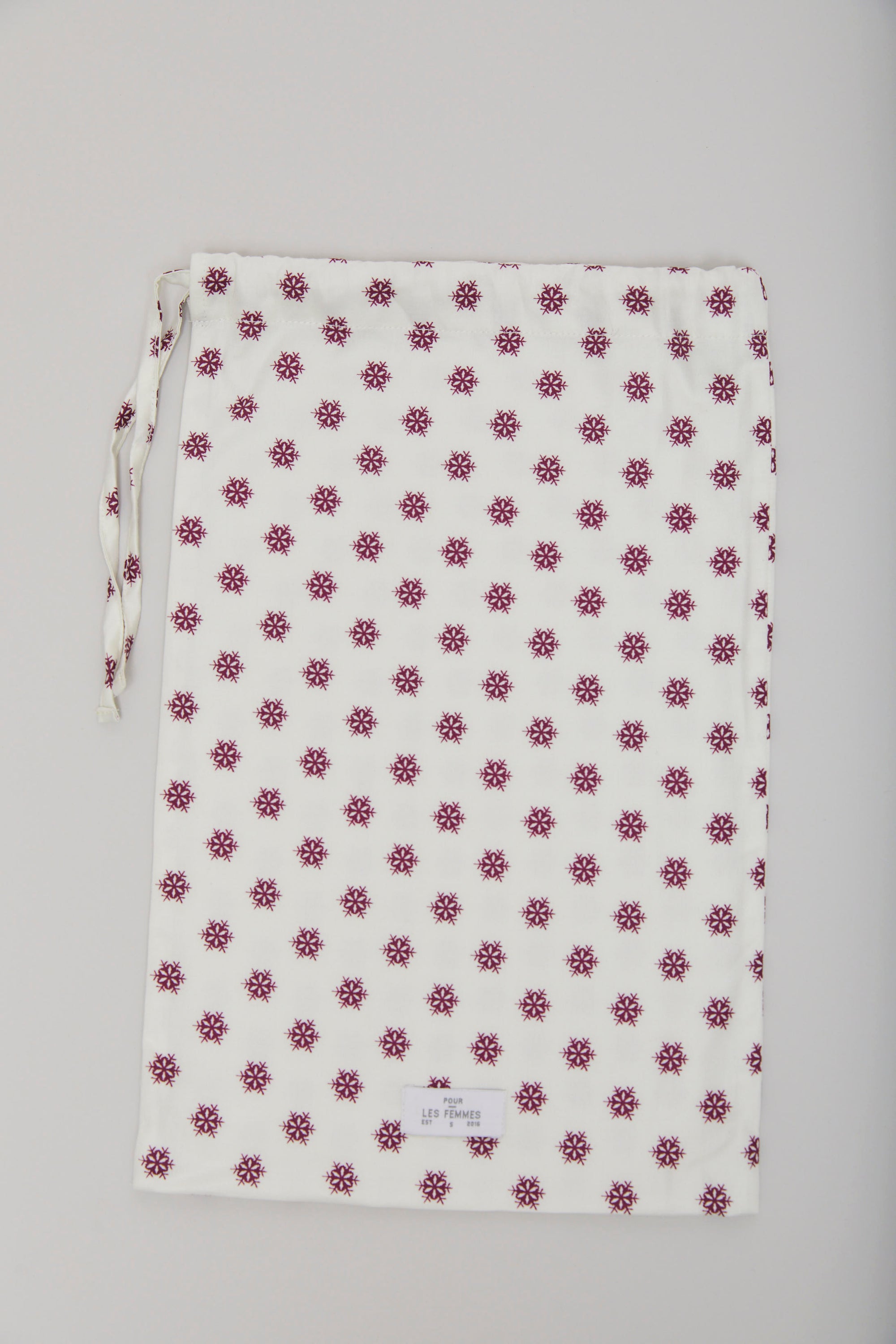 Cotton Sateen Snowflake Piped Pajama Set