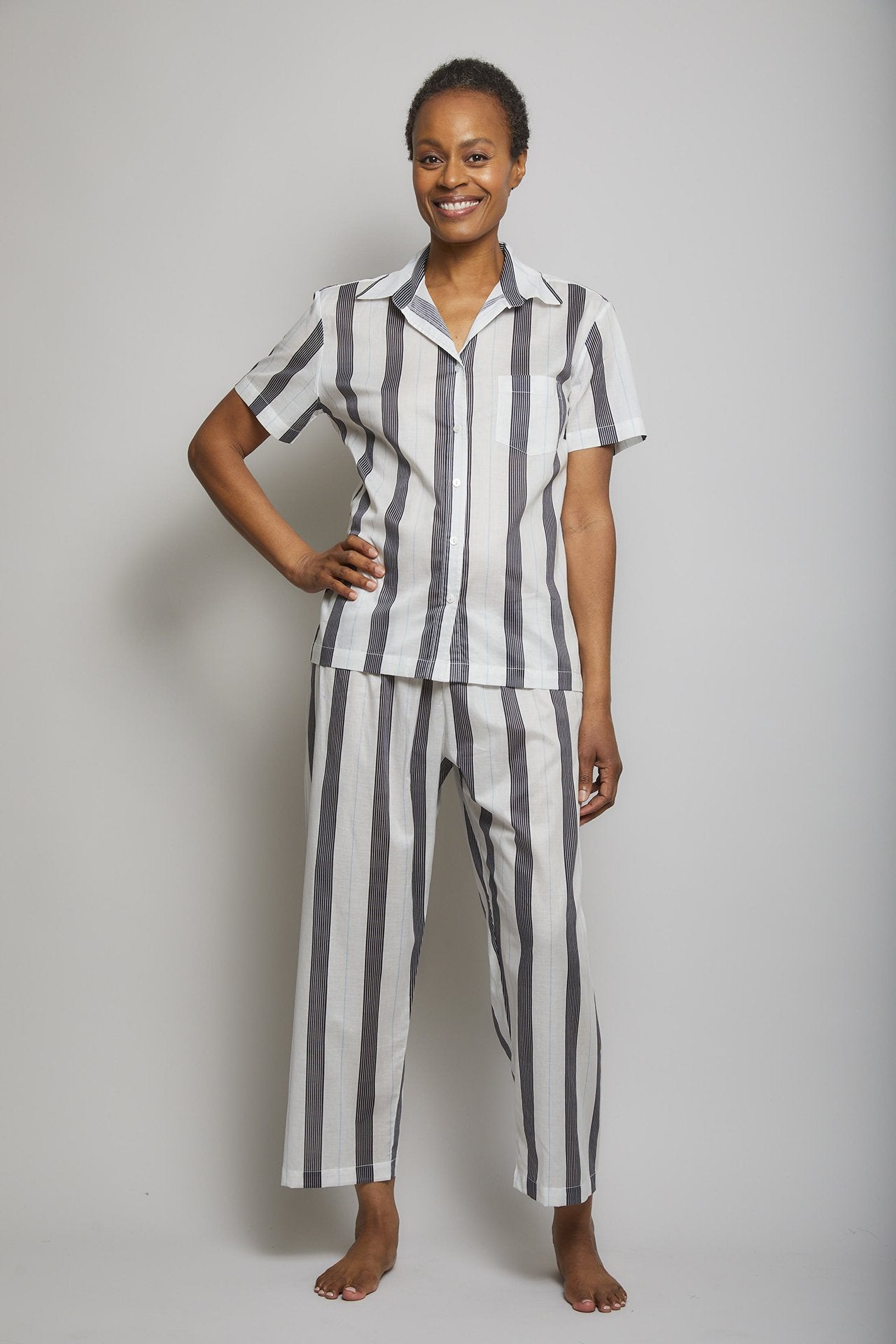 Striped Cropped Pajama Set