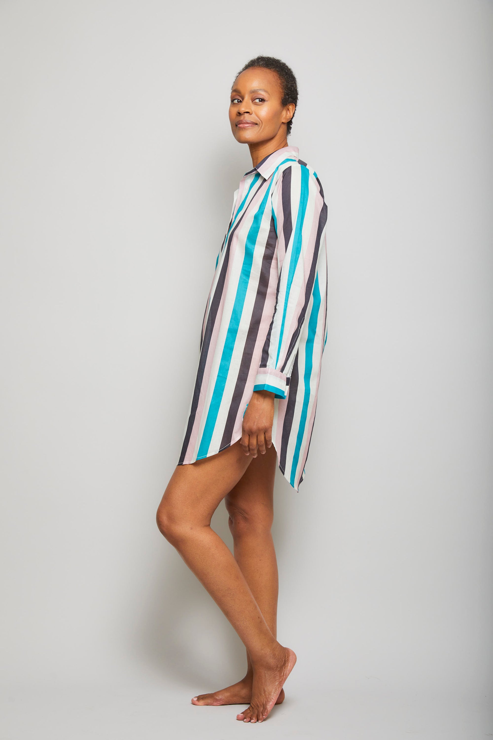 Multi-Stripe Poet Sleep Shirt