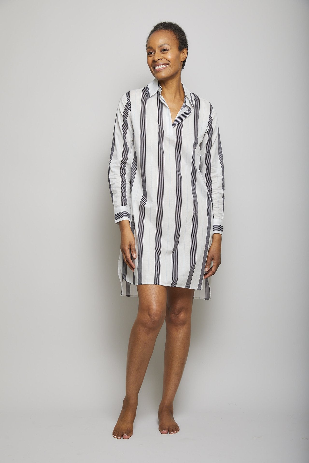 Striped Cotton Shirt Dress