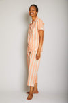 Striped Short Sleeve Crop Pant Pajama Set
