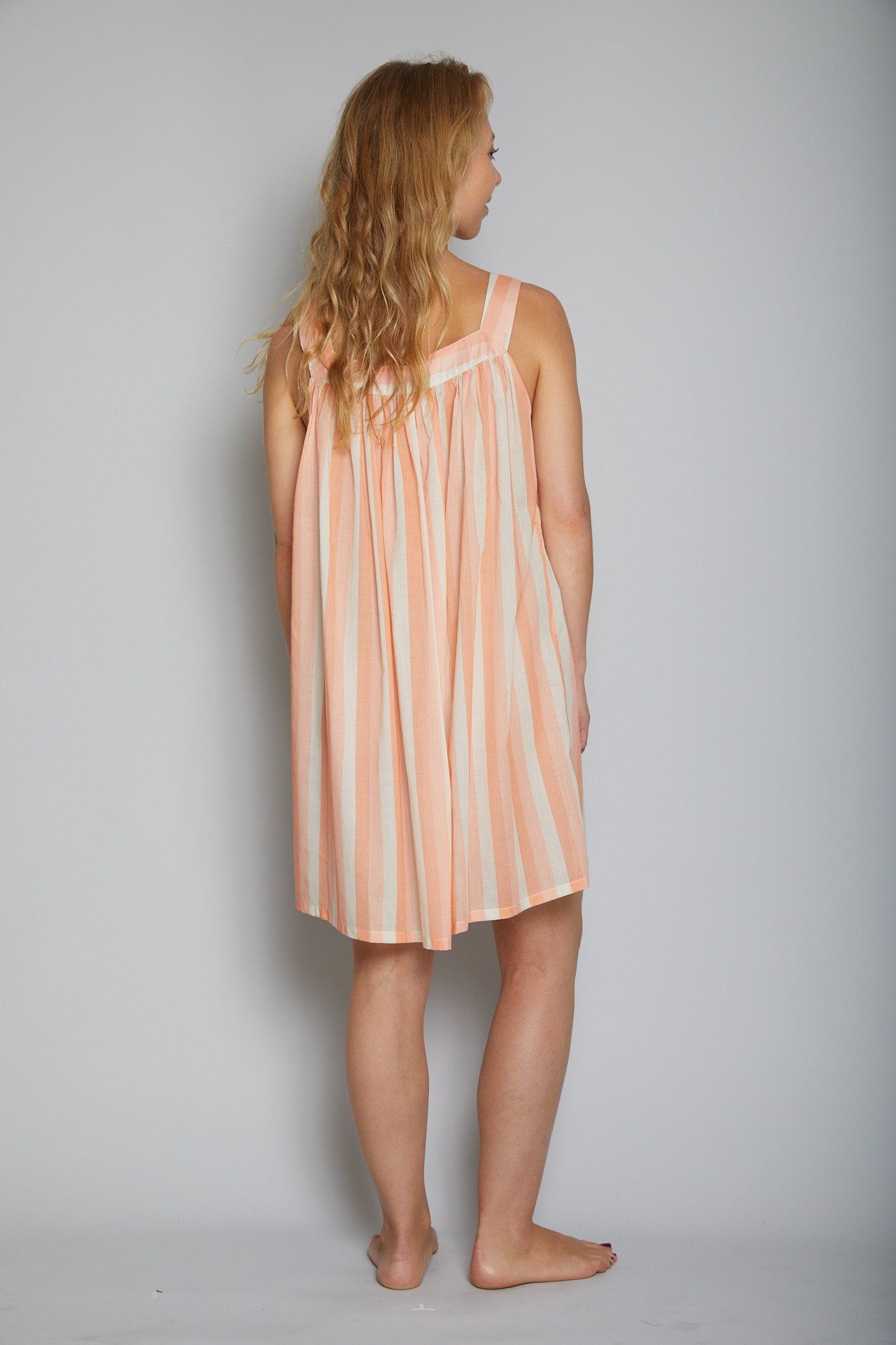 Striped Short Square Neck Nightie