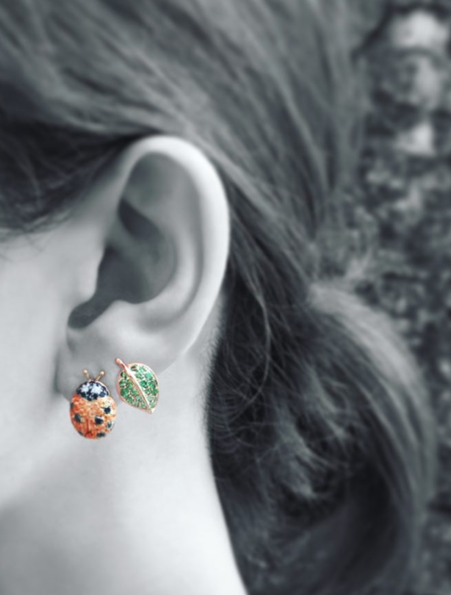 Ladybird Earring - Orange