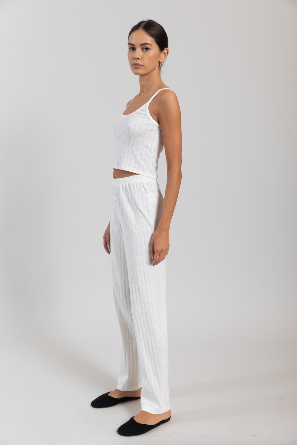 Pointelle Crop Classic Tank Top 