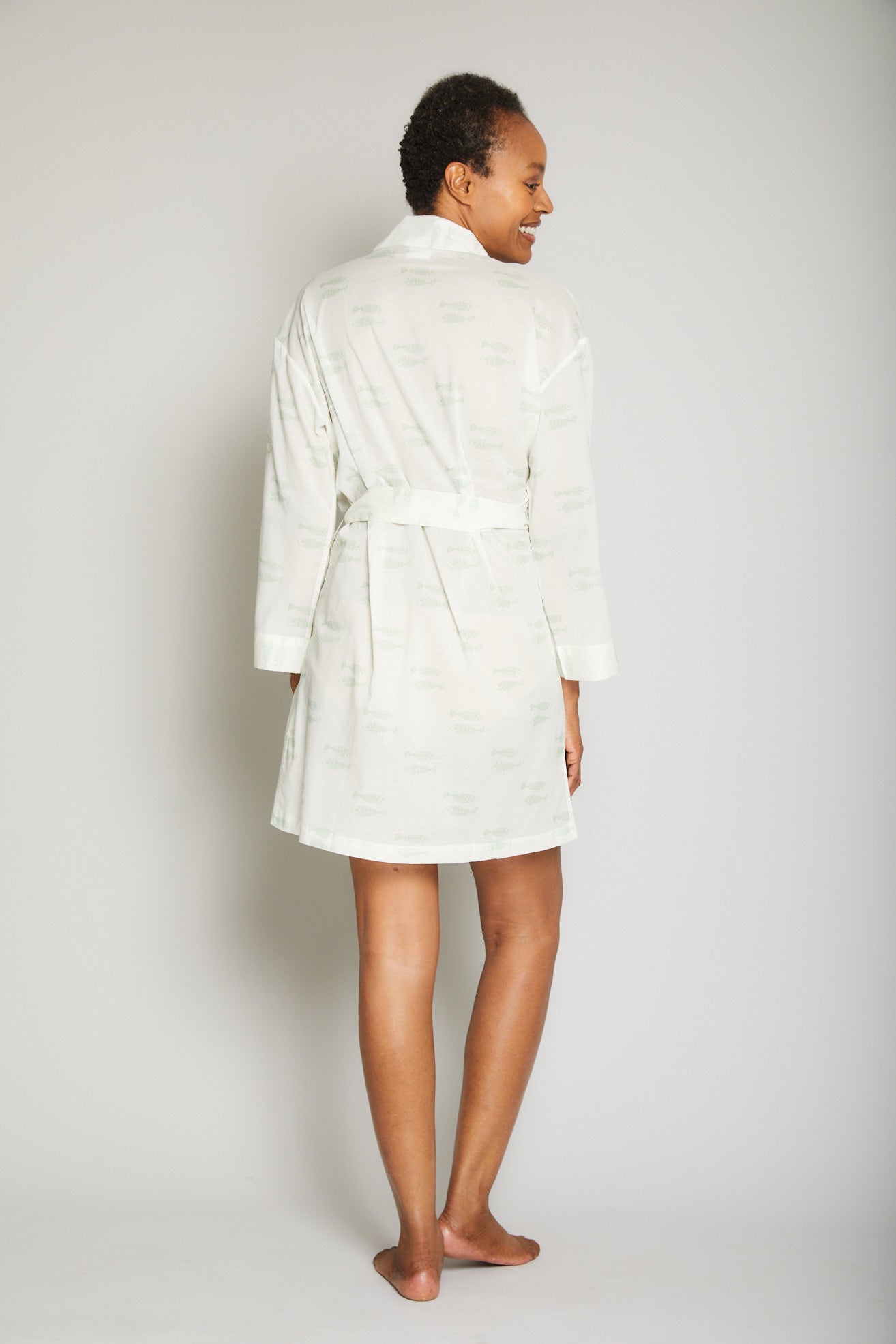 Fish Short Cotton Robe