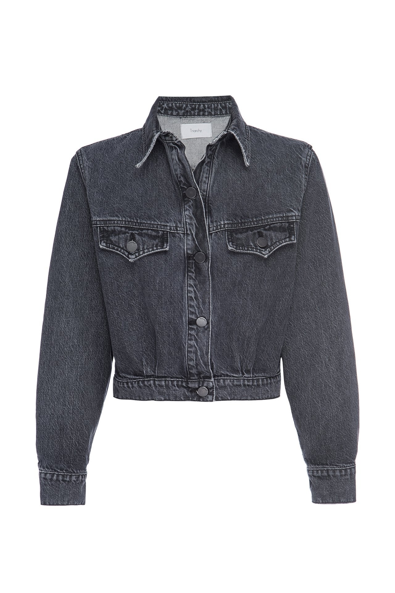Cropped Tapered Denim Jacket