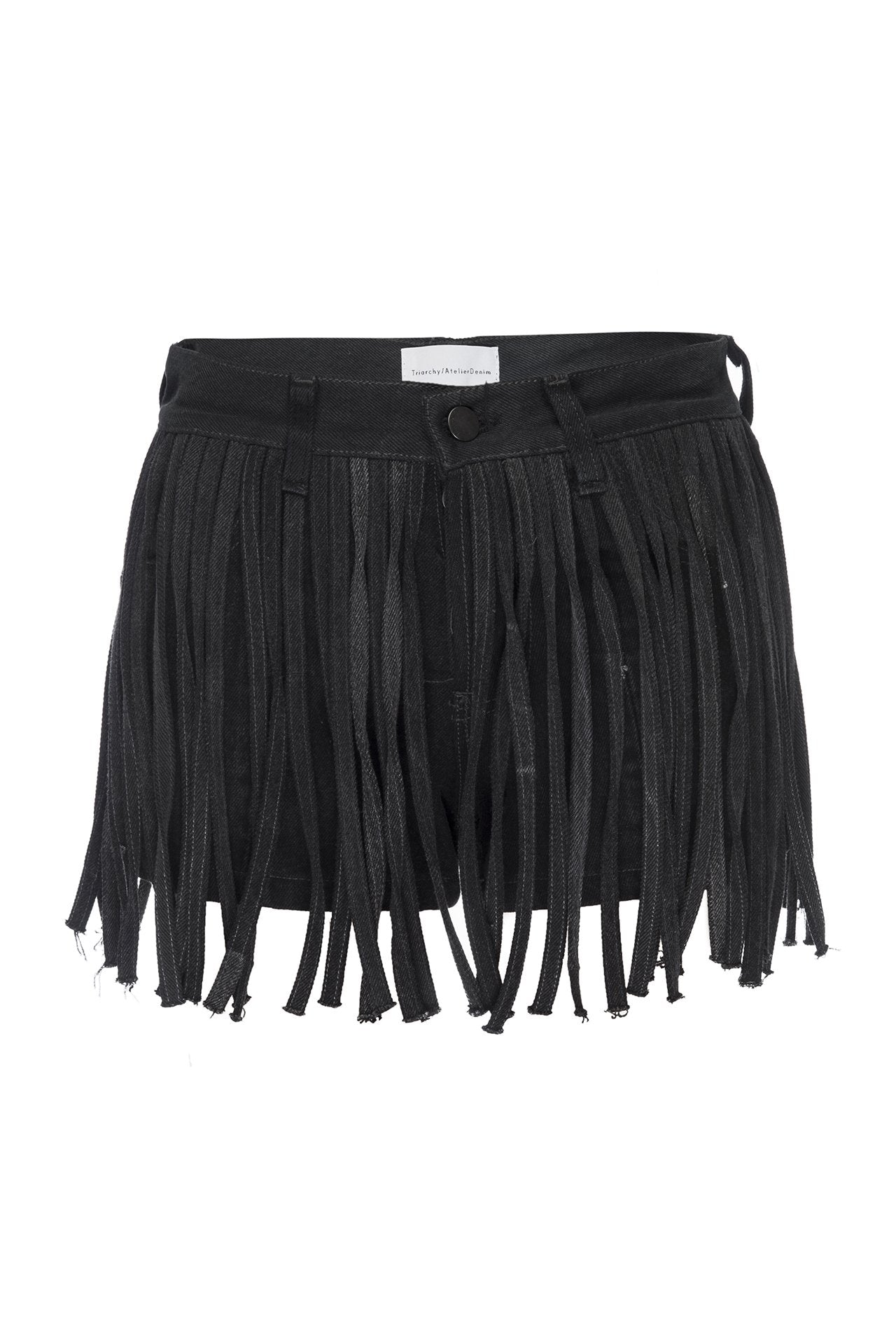 Black Fringe Shorts