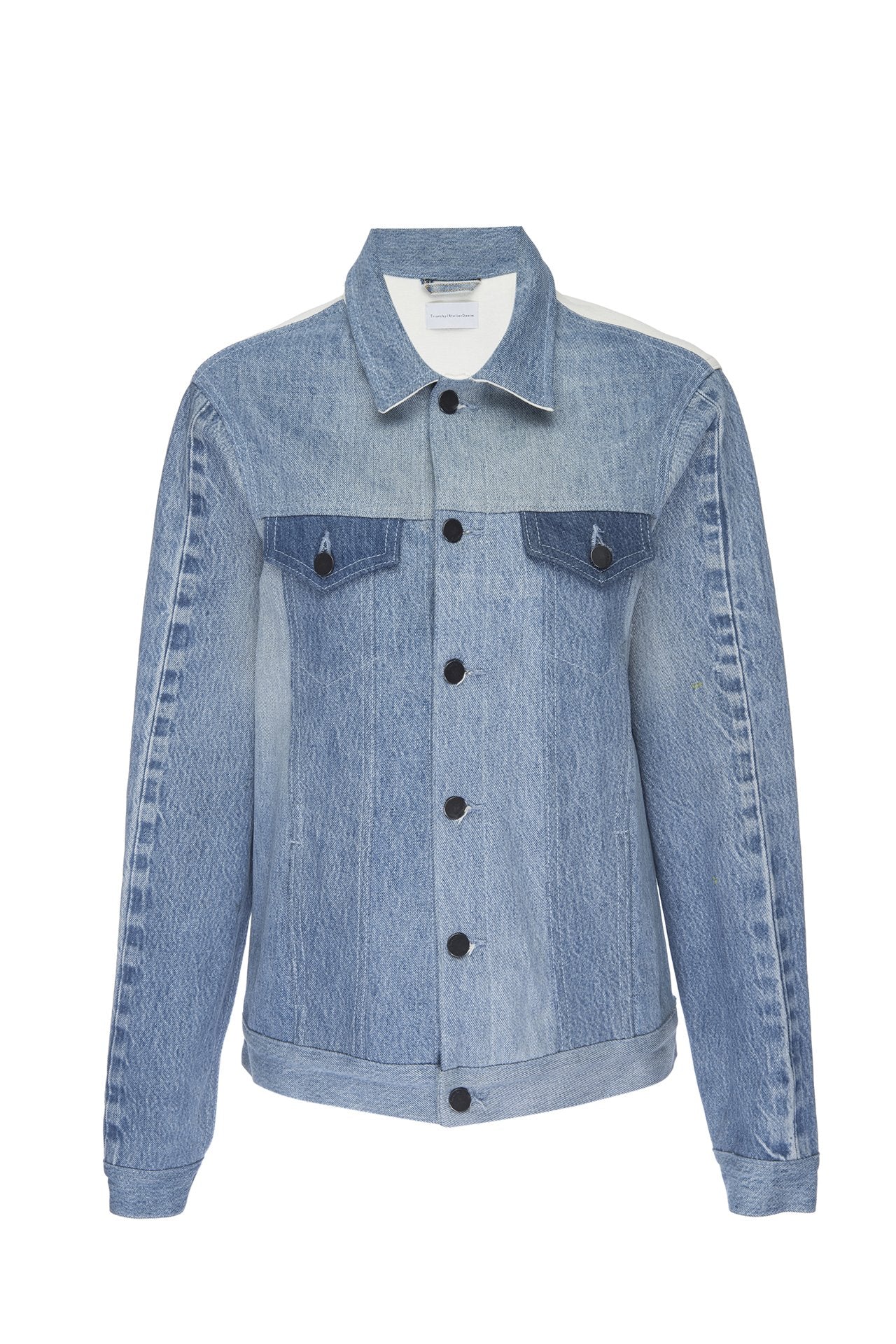 Two Toned Indigo and White Boyfriend Jacket