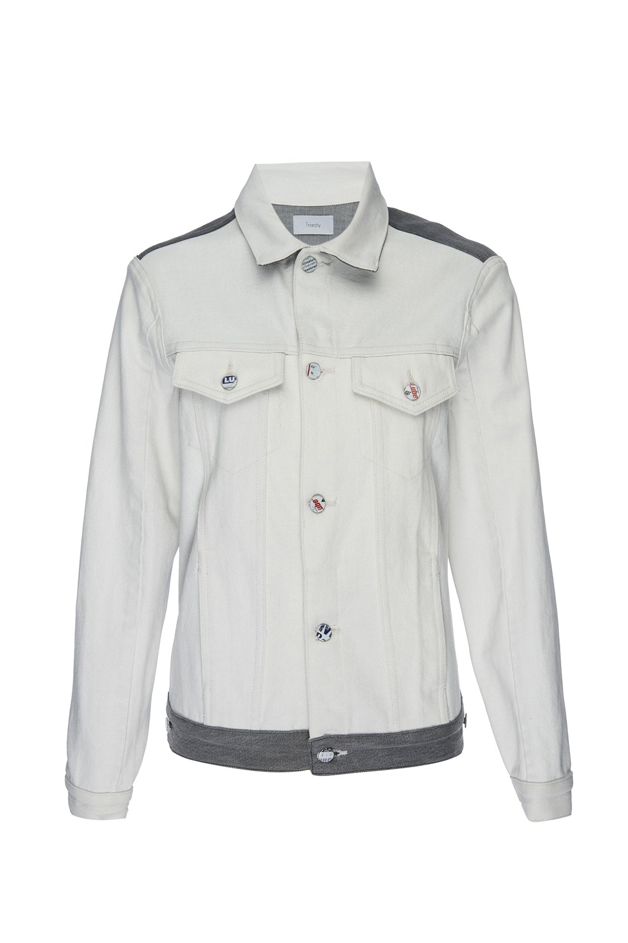 Two Toned Grey and White Boyfriend Jacket