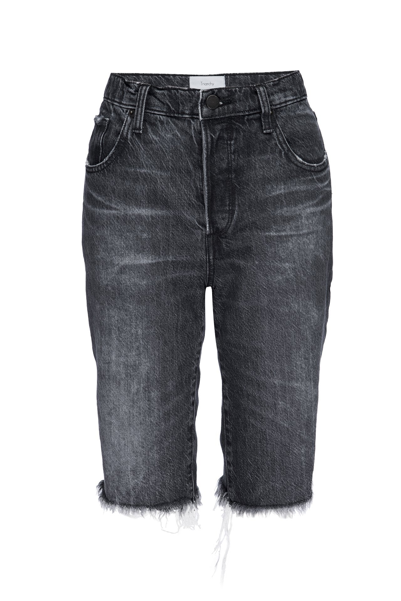 High Rise Straight Leg Cut Short