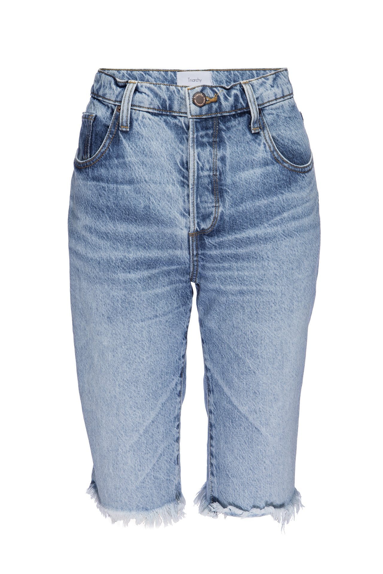 High Rise Straight Leg Cut Short