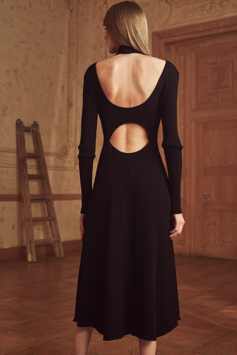 Open Back Midi Knit Dress