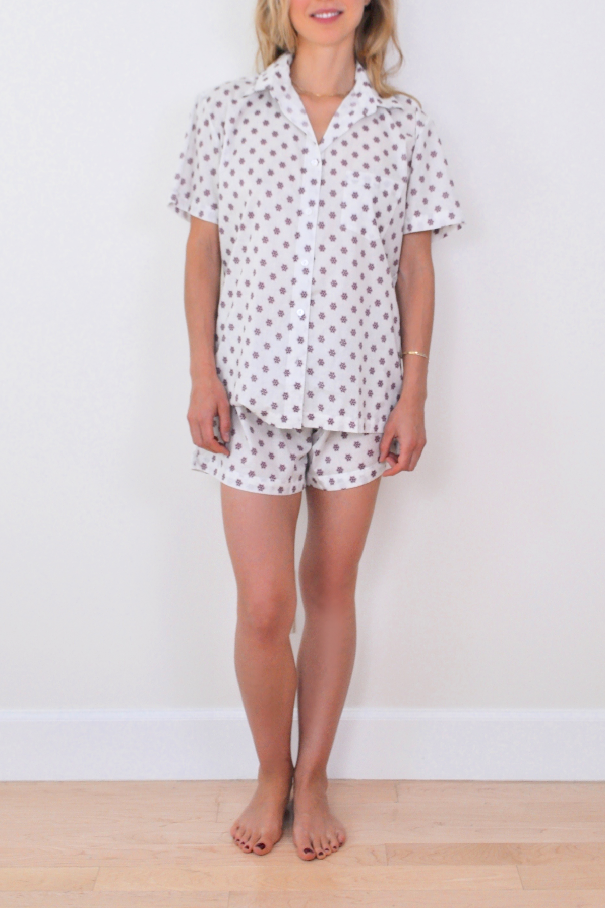 Snowflake Shorts & Short Sleeve Pajama Set
