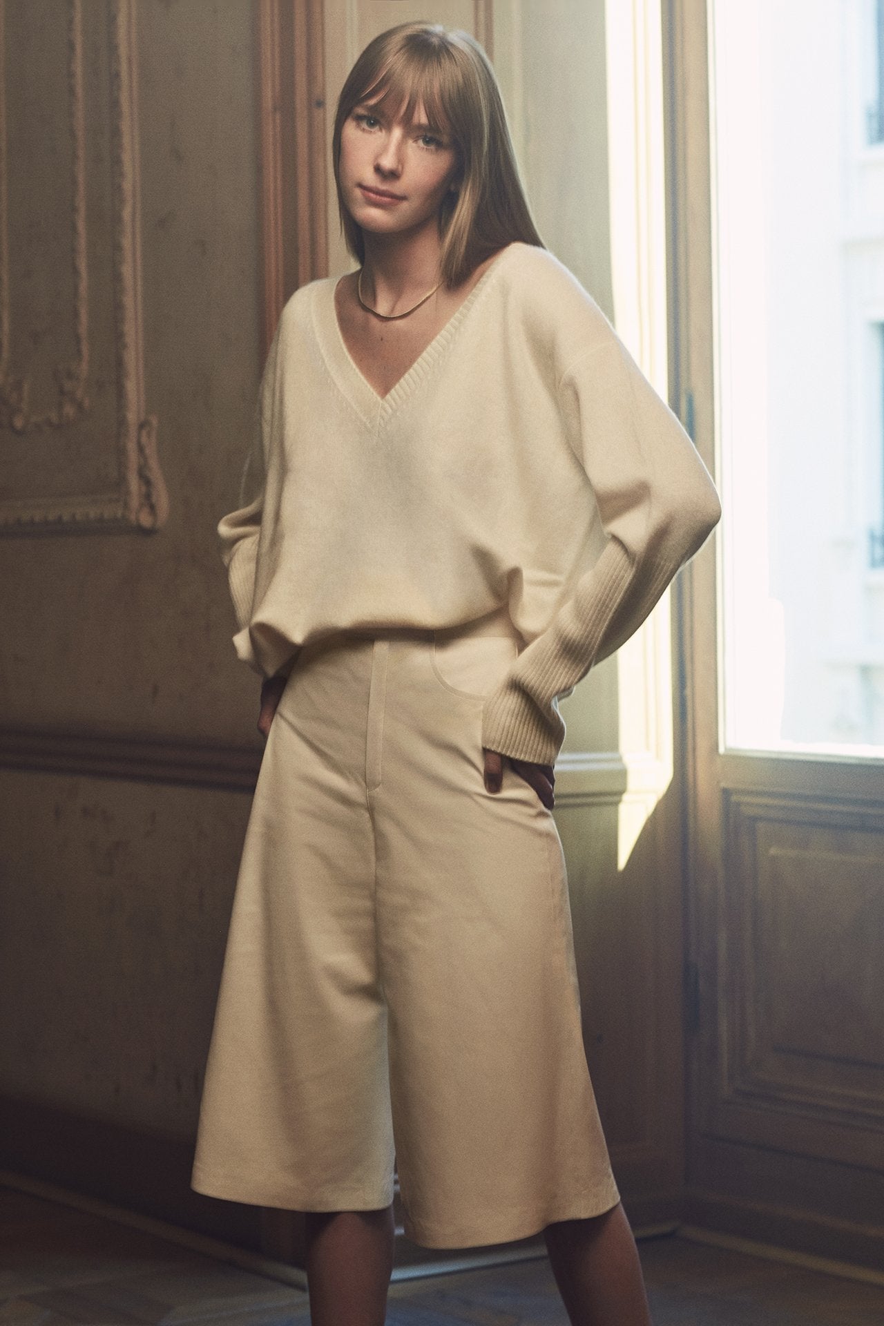 Leather Culotte Short