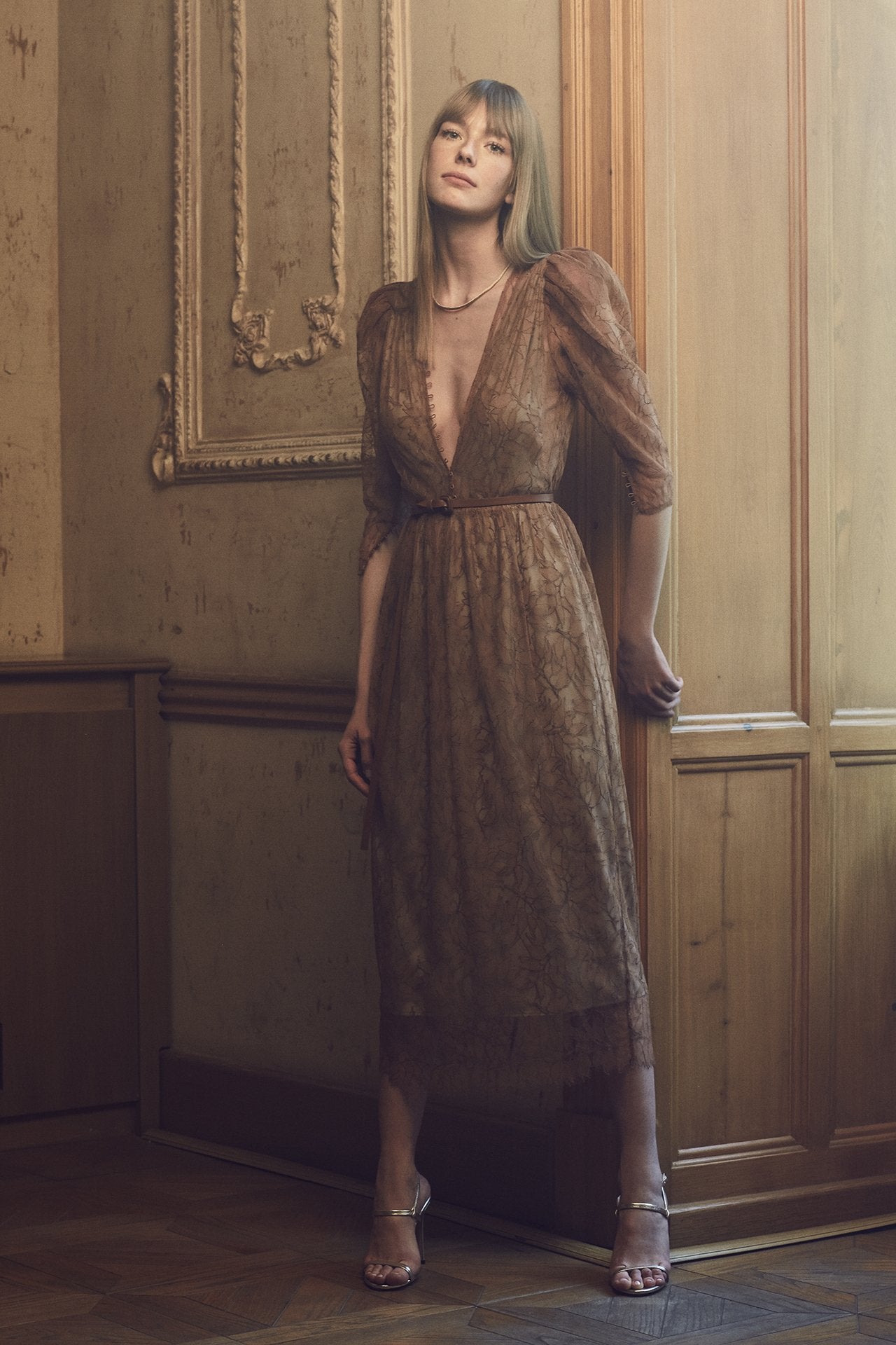 V Neck Lace Dress