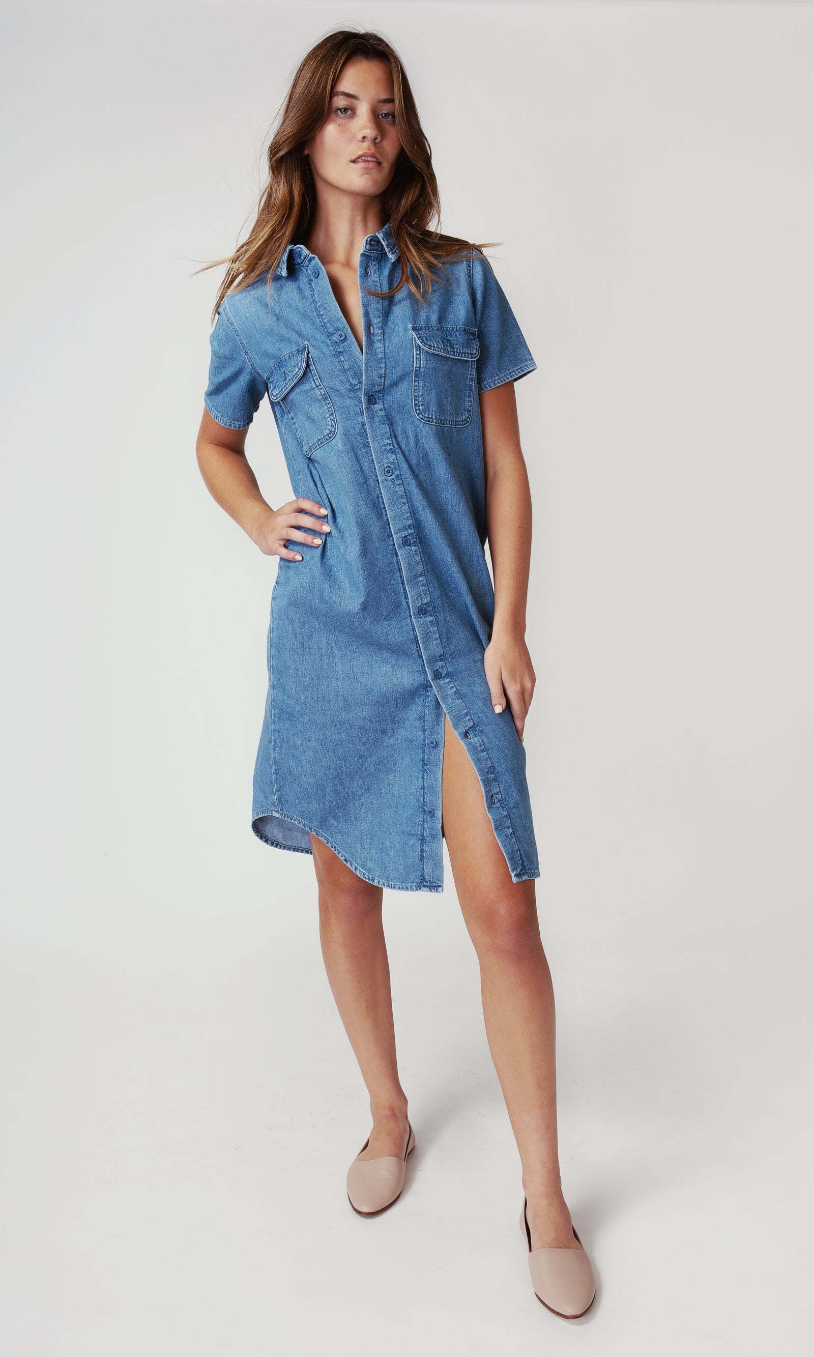 Short Sleeve Shirt Dress