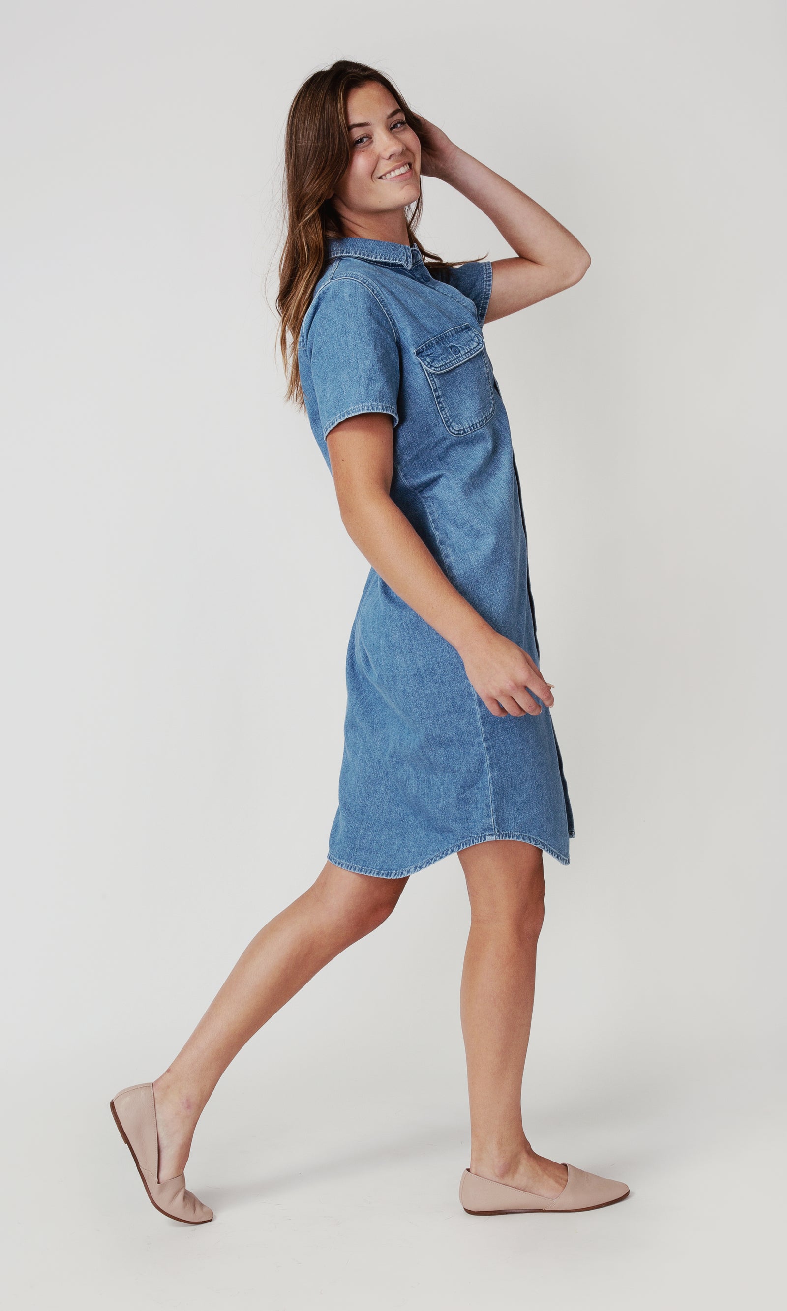 Short Sleeve Shirt Dress
