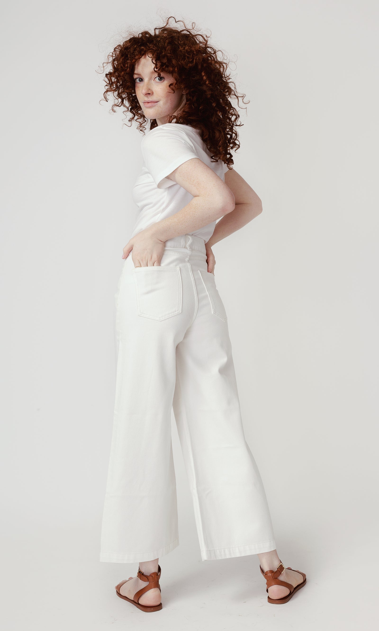 High Rise Crop Wide Leg