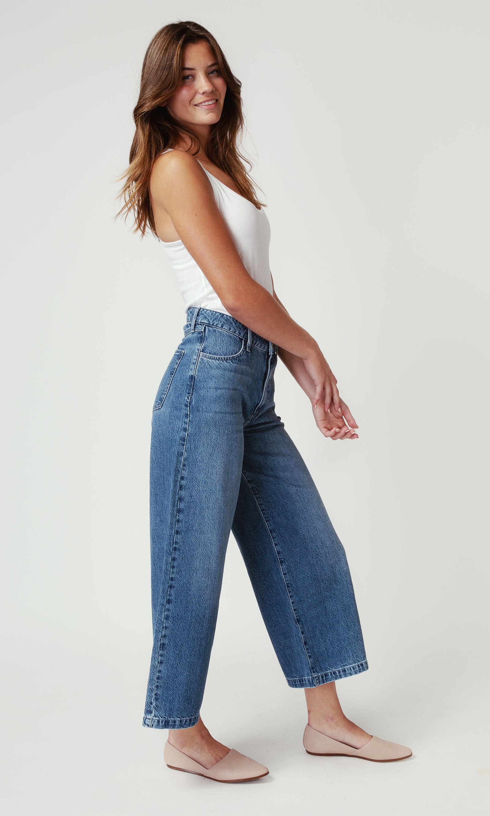 High Rise Crop Wide Leg