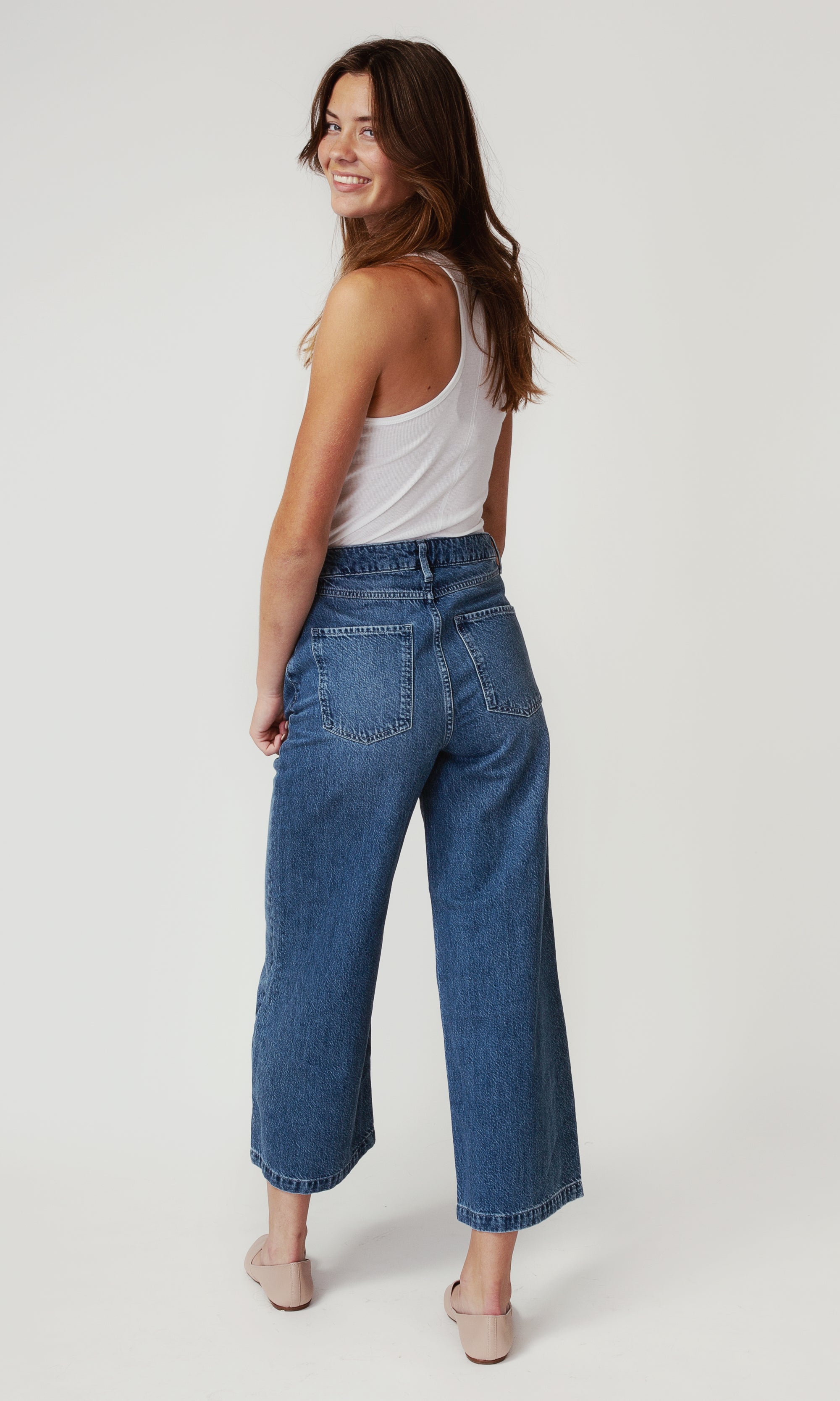 High Rise Crop Wide Leg