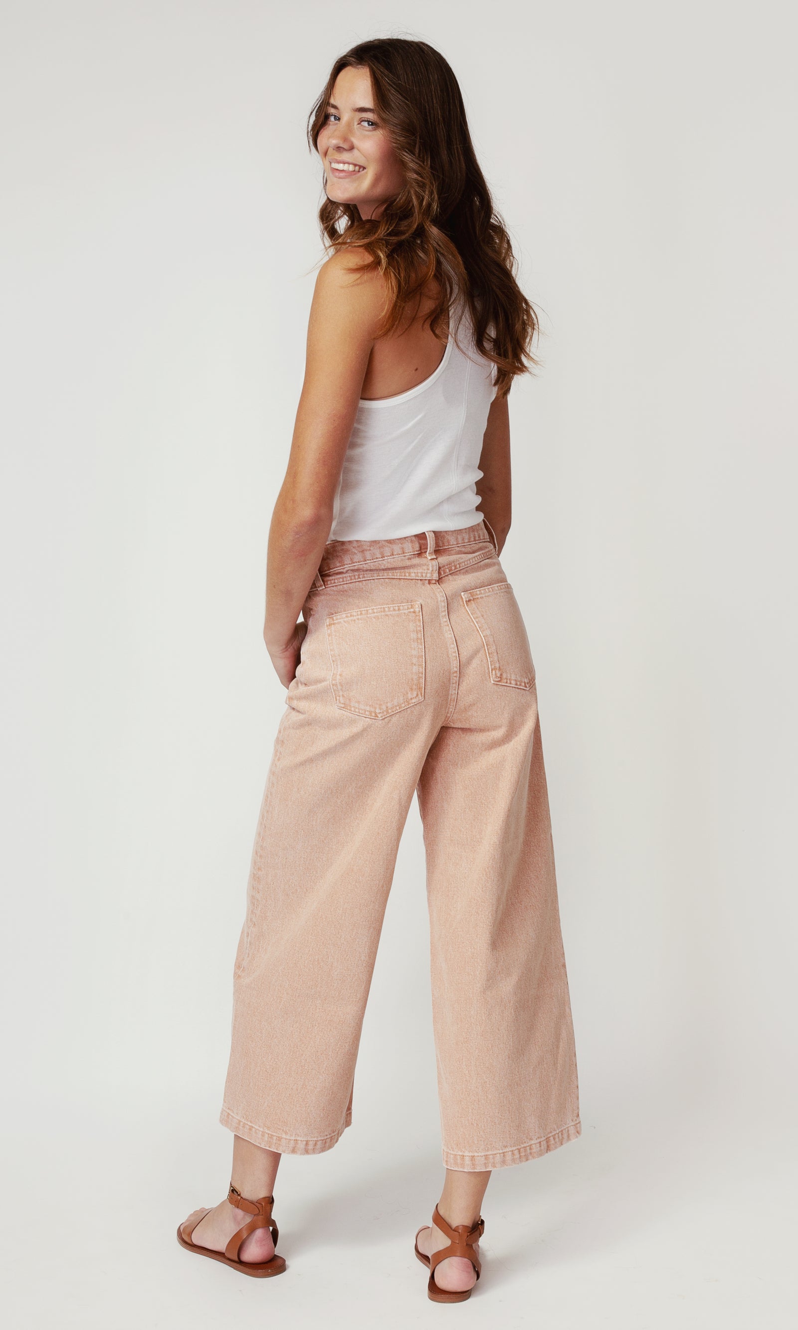 High Rise Crop Wide Leg